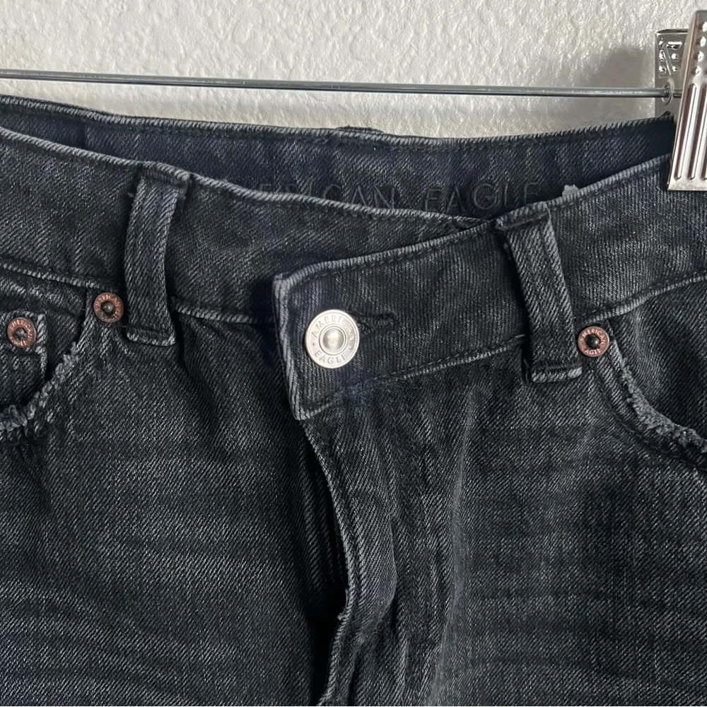 American Eagle‎ Women’s Denim Skirt Mini Black Wash Size 0 Crossover Button